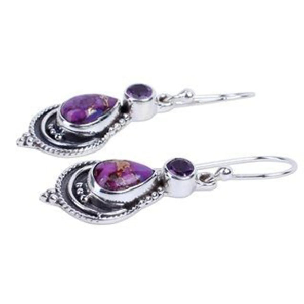 Purple Rain Earrings ~ Howlite & Amethyst