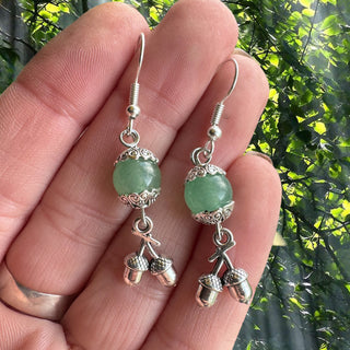 Aventurine Acorn Earrings