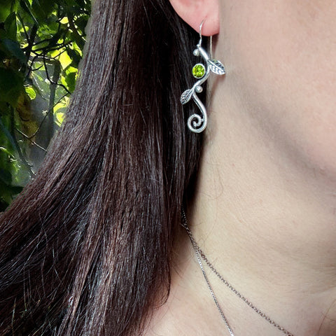 Peridot Earth Goddess Earrings