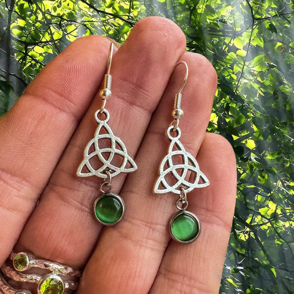 Cats Eye Triquetra Earrings