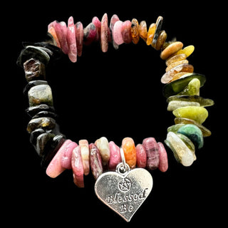 Rainbow Tourmaline Blessed Be Bracelet