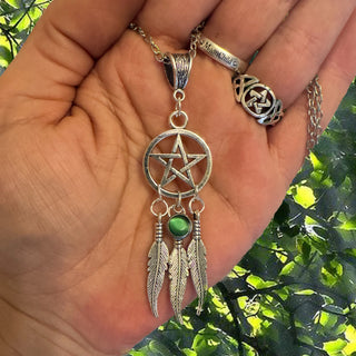Pentacle Dream Catcher Necklace