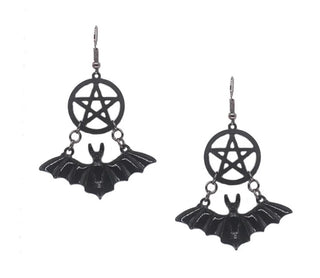 Bat Pentacle Earrings
