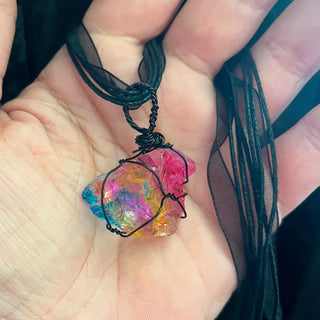 Rainbow Quartz Wire Wrap Pendant