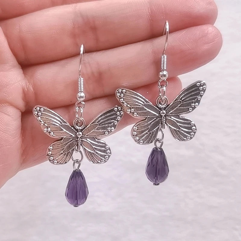 Purple Rain Butterfly Earrings