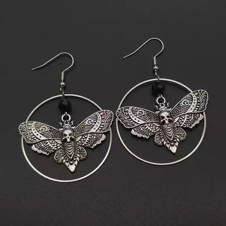 Deaths Head Moth Hoop Earrings