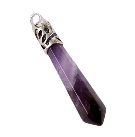Amethyst Crystal Wand Necklace