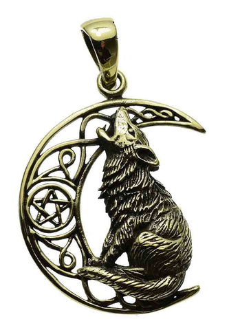 Luna Wolf Necklace ~ Bronze