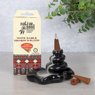 Native Soul Backflow Cones ~ White Sage & Dragons Blood