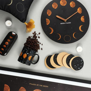 Moon Phase Wooden Coaster Set