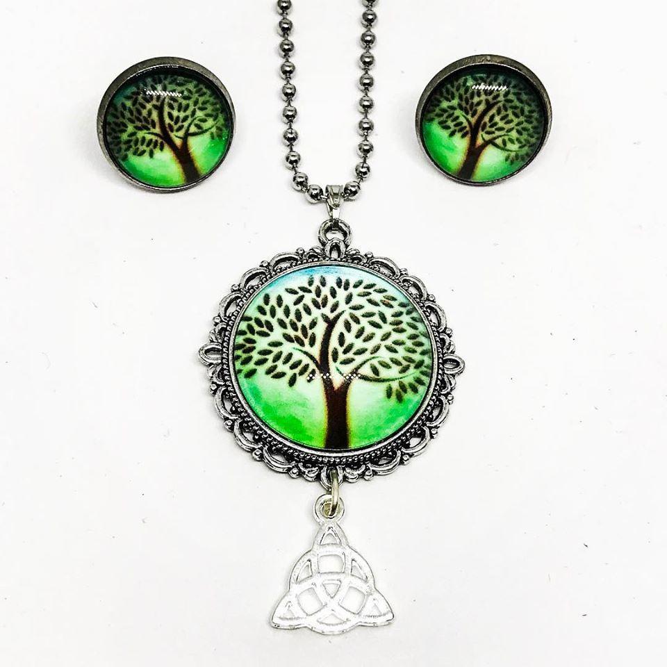 Chakra Items,Jewellery Tree Of Life Necklace and Earring Set