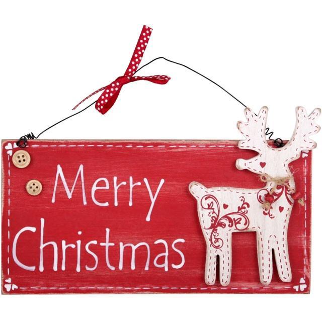Christmas & Yule Decorations Reindeer Merry Christmas Sign