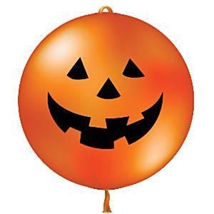 Halloween Pumpkin Punch Ball Balloons - 24" Latex ~ Pack Of 4