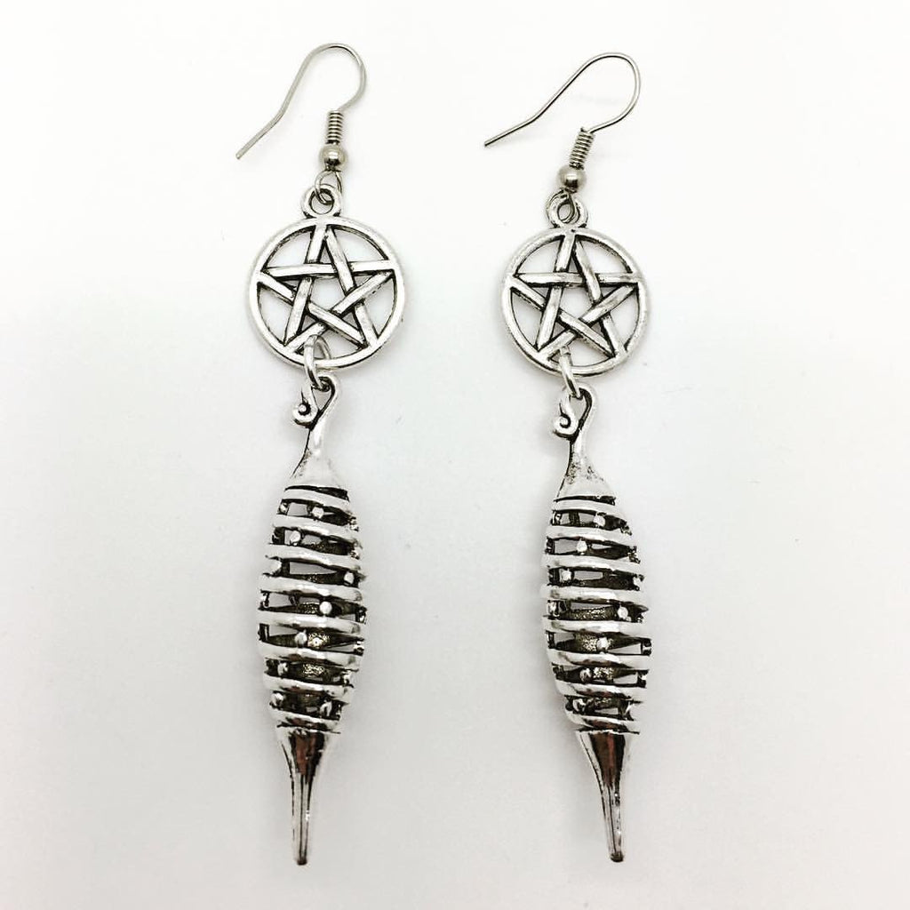Home & Outdoor Decoration,Jewellery Spiral Pentacle Earrings