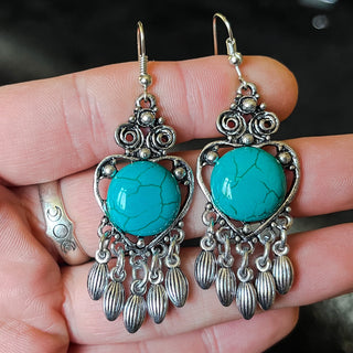 Turquenite Cabochon Earrings