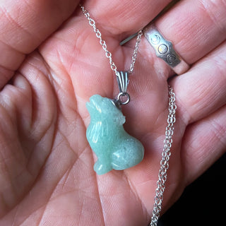 Aventurine Crystal Wolf Necklace