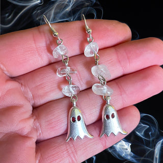 Clear Quartz Ghost Earrings