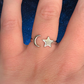 Moon & Star Ring