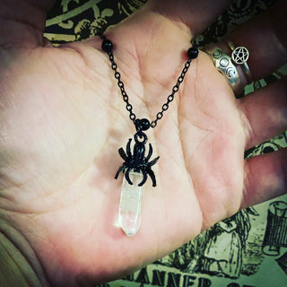 Quartz Point Spider Necklace
