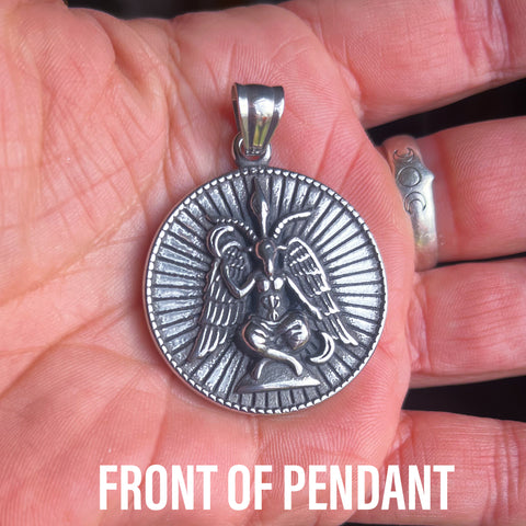 Double sided Baphomet Sigil Pendant ~ Stainless Steel
