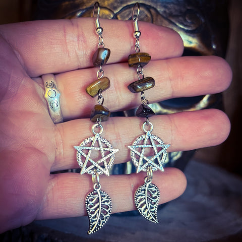 Witchcrafted Nature Pentacle Earrings