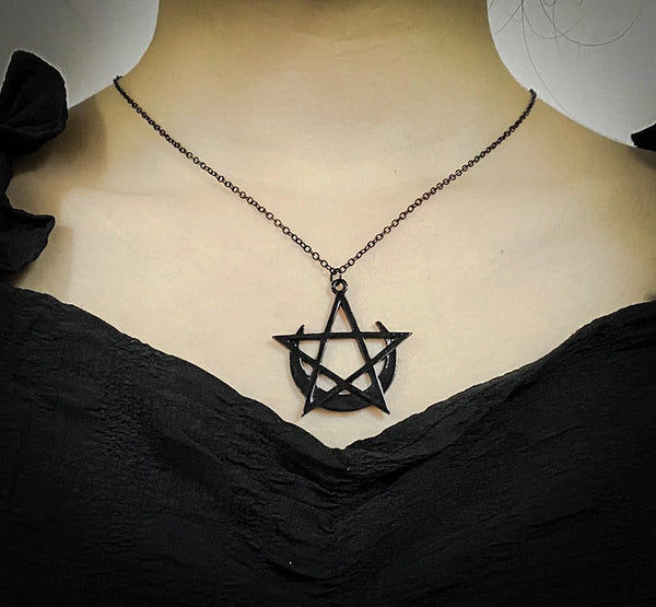 Midnight Moon Pentacle Necklace