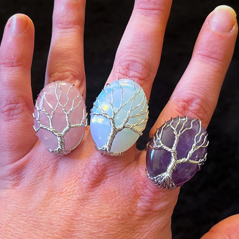Crystal Tree of Life Ring