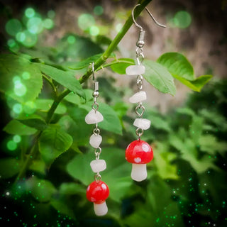 Enchanted Forest Earrings ~ Snow Quartz