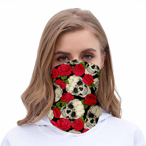 Skull & Rose Bandana Mask