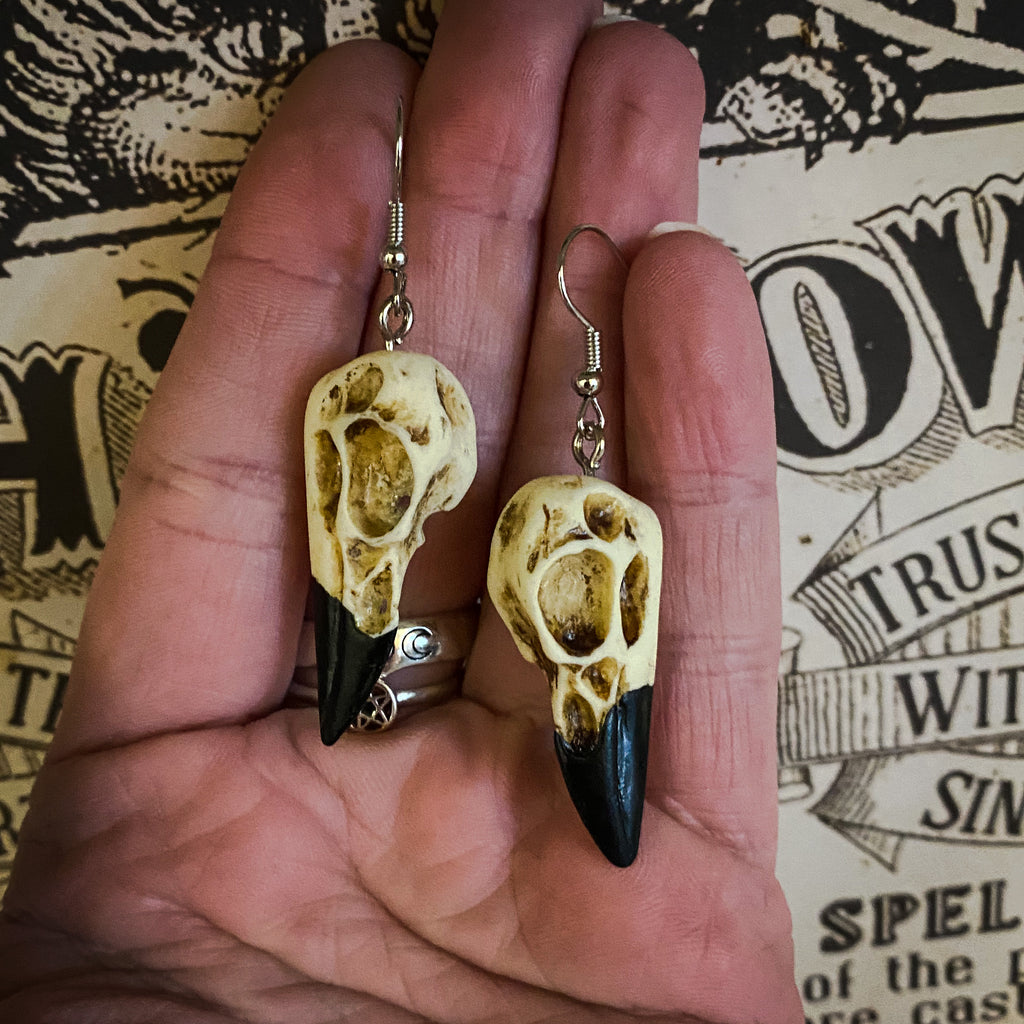 Raven Skull Earrings