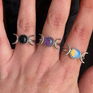 Crystal Moon Phase Ring