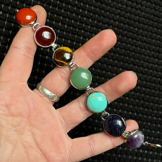 Crystal Cabochon Toggle Bracelet