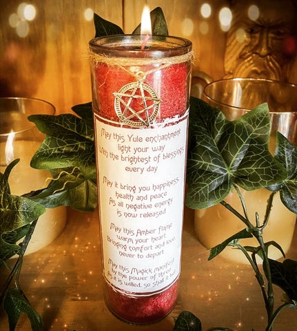 Yule Blessings Jar Candle ~ Crystal Infused