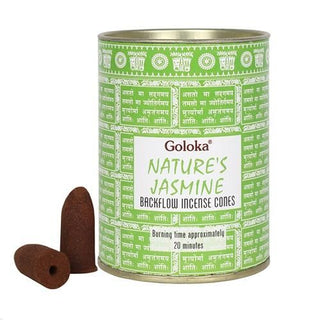 Goloka Backflow Incense Cones ~ Natures Jasmine