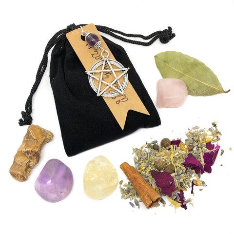 Enchanted Pentacle Charm Pouch - Choose Your Spell