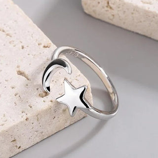 Moon & Star Ring
