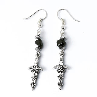 Onyx Athame Earrings