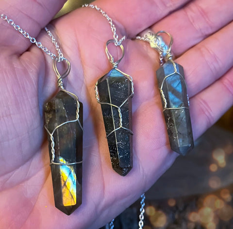 Faceted Labradorite Point Necklace