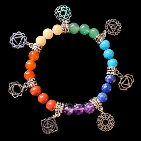 Chakra Symbol Crystal Bracelet