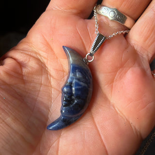 Sodalite Crystal Moon Necklace