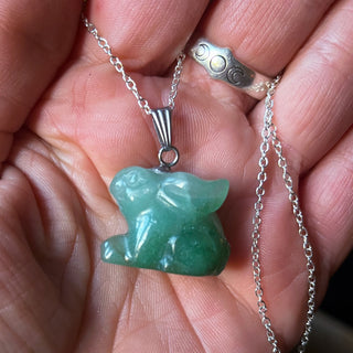 Aventurine Crystal Rabbit Necklace