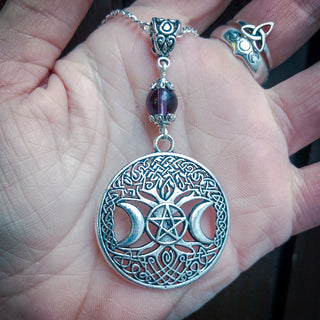 Triple Moon Tree of Life Necklace
