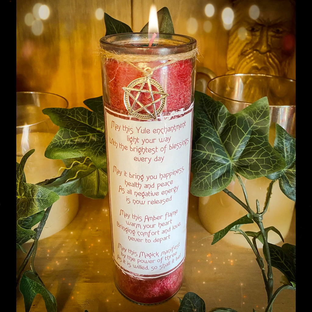 Yule Blessings Jar Candle Crystal Infused MoonChild Spiritual Emporium