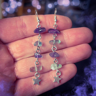 Rainbow Fluorite Cascade Earrings