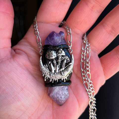 Positive Energy Moon Forest Cluster Necklace