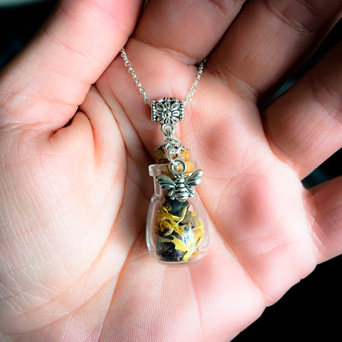 Bumble Bee Spell Bottle Necklace ~ Inspiration & Motivation