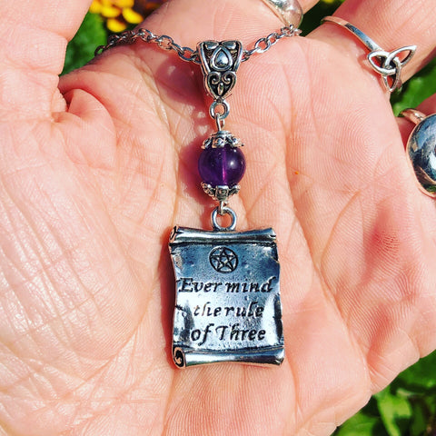 Amethyst Rule Of Three Necklace