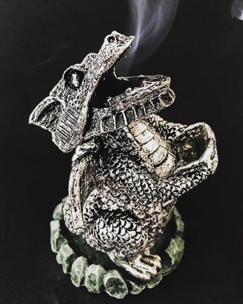 Incense, Oils & Accessories,Home & Outdoor Decoration Silver Dragon Incense Cone Holder