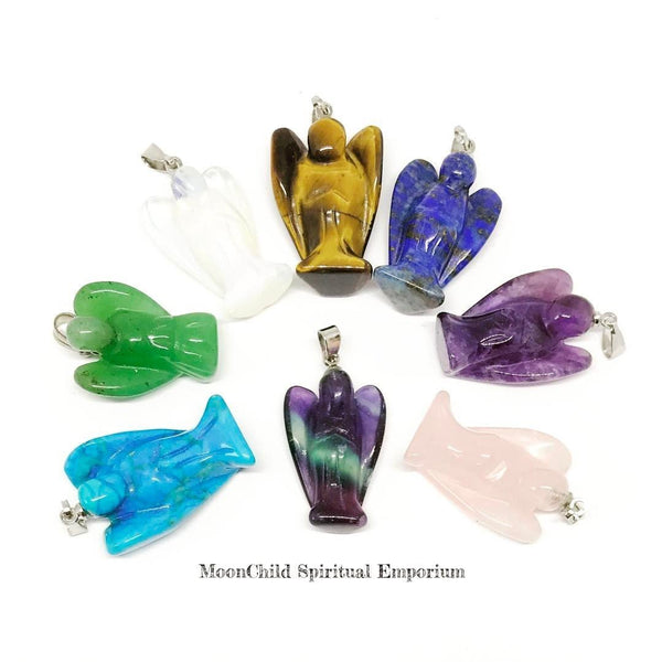 Jewellery,Angels, Gods & Goddess Angel Pendant - Variety of crystals to choose from