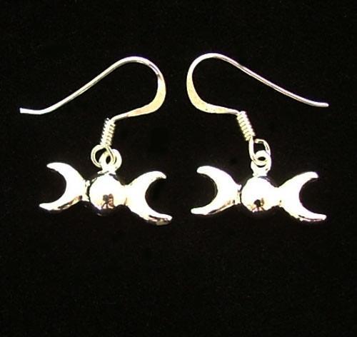 Jewellery,Angels, Gods & Goddess Triple Moon Earrings - Sterling Silver